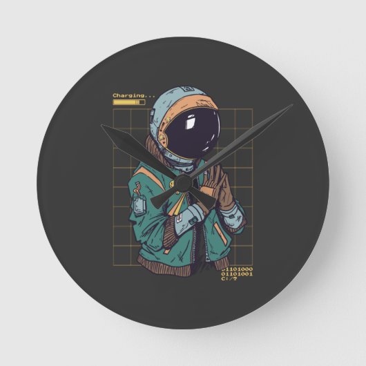 ASTRONAUT SUIT CYBER PUNK RONDE KLOK (Voorkant)