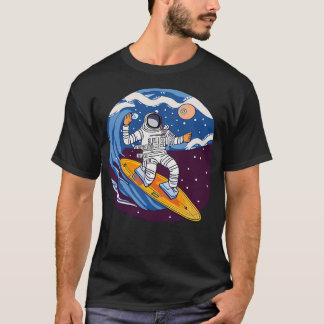 Astronaut surfen in de ruimte t-shirt