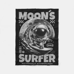 Astronaut Surfer Design, Maan Surfen Ruimte Kosmis Fleece Deken