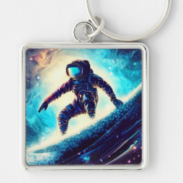ASTRONAUT SURFING THE MILKY WAY SLEUTELHANGER