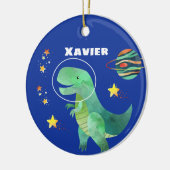Astronaut T-Rex Dinosaur Kerstmis Keramisch Ornament (Links)