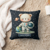 Astronaut Teddy Bear Baby Coussin Personnalisé (Couverture)