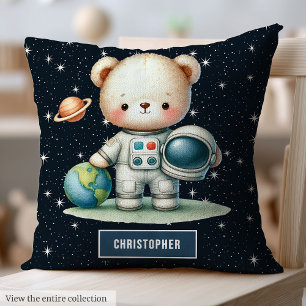Astronaut Teddy Bear Baby Coussin Personnalisé