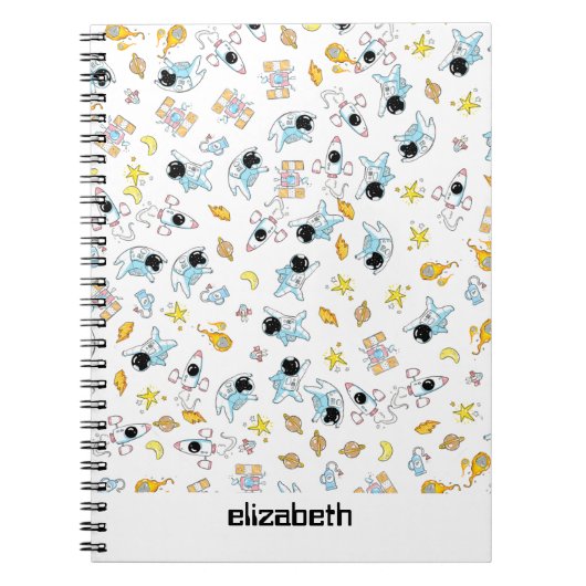 Astronaut thema ruimte notitieboek (Voorkant)