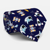 Astronaut thema ruimte stropdas (Opgerold)