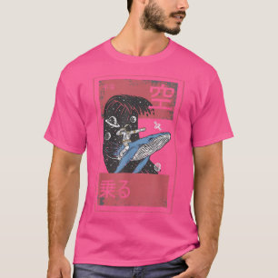 Astronaut Theme Space Man op een walvis T-shirt