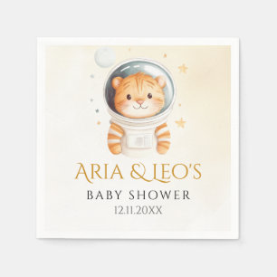 Astronaut Tiger Space Baby shower servetten