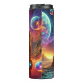 Astronaut tussen hemelse droomwerelden thermosbeker (Achterkant)