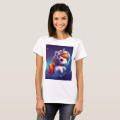 Astronaut Unicorn Vrouwen Basic T-shirt (Voorkant volledig)