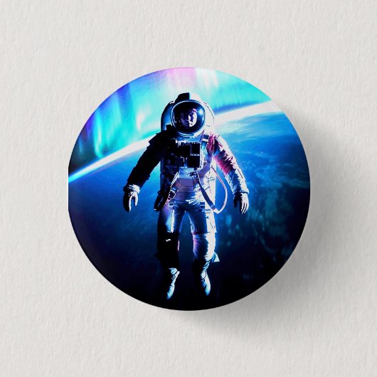 ASTRONAUT UNTETHERED  RONDE BUTTON 3,2 CM (Voorkant)