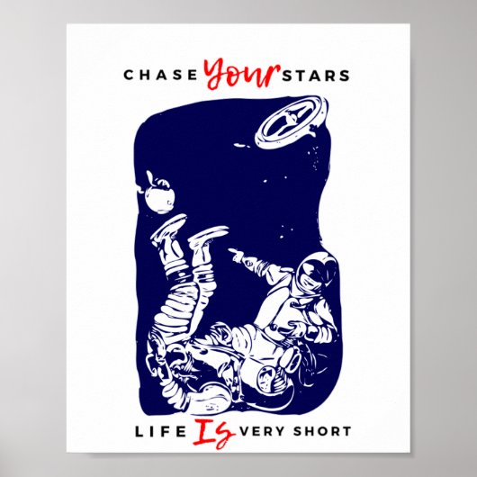 Astronaut-vacuümsterren Poster (Voorkant)
