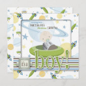 Astronaut vaisseau spatial Invitations de douche p (Devant / Derrière)