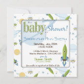 Astronaut vaisseau spatial Invitations de douche p (Dos)