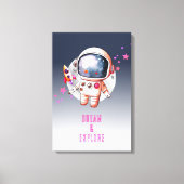 Astronaut van de Maan in de ruimte Canvas Afdruk (Voorkant)