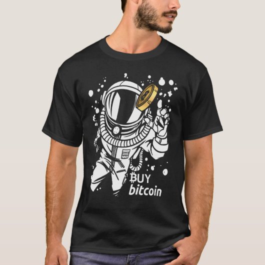 Astronaut vangt bitmunt Koop bitmunt Cyber aap T-shirt (Voorkant)