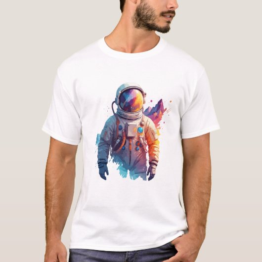 Astronaut Vector Art Space Discovery T-shirt (Voorkant)