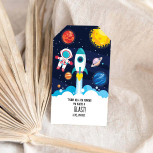 Astronaut Verjaardag Favor Tag Cadeaulabel