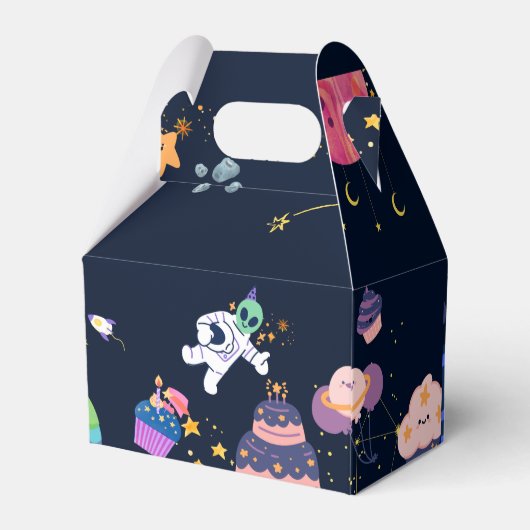 Astronaut verjaardagsfeestje bedankdoosjes (Achterkant)