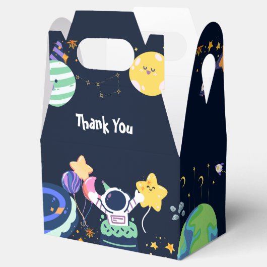 Astronaut verjaardagsfeestje bedankdoosjes (Geopend)
