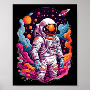 Astronaut verloren in sterrenstelsel poster