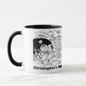 Astronaut verraste om post te zien. Naam toevoegen Mok (Links)