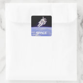 Astronaut Vierkante Sticker (Tas)