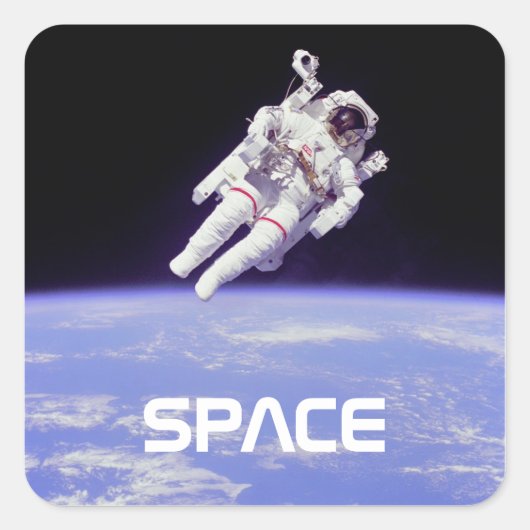 Astronaut Vierkante Sticker (Voorkant)