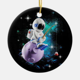 Astronaut Vist in buitenruimtescheiding Keramisch Ornament