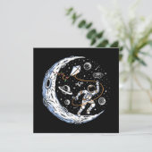 Astronaut vliegt met een vlieger op de maan (Staand voorkant)