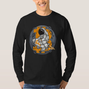 Astronaut vliegt naar de maan met BTC-bitmunt R T-shirt