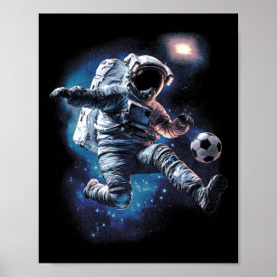 Astronaut Voetbal Ll Sportliefhebber Buitenruimte Poster
