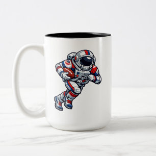 Astronaut Voetbal Tweekleurige Koffiemok