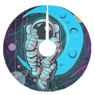 astronaut volle kleur kerstboom rok