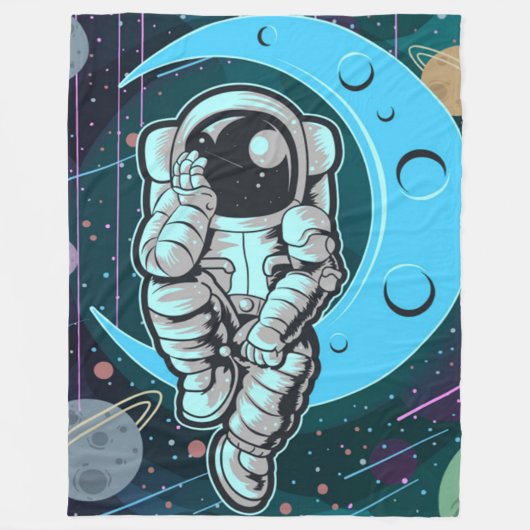 astronaut volledige kleur fleece deken (Voorkant)