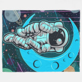 astronaut volledige kleur fleece deken (Voorkant (Horizontaal))