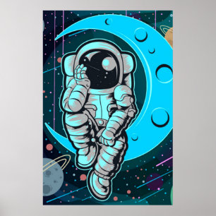 astronaut volledige kleur poster