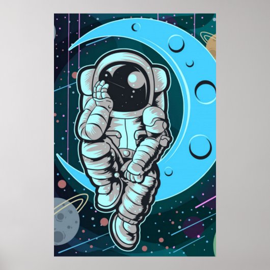 astronaut volledige kleur poster (Voorkant)