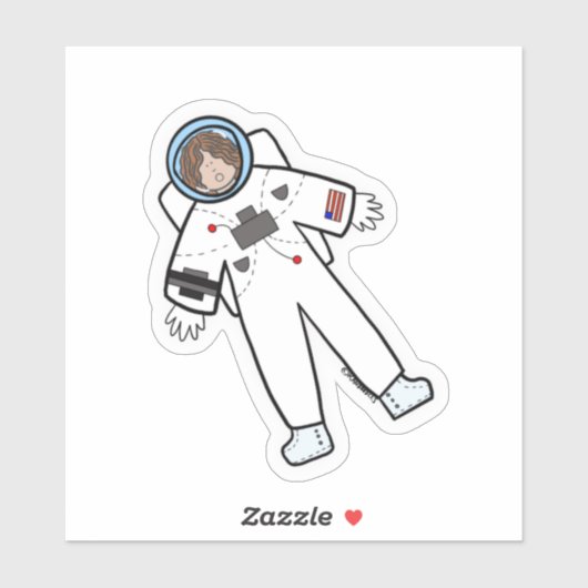 Astronaut vrouw op maat gesneden sticker (Vel)