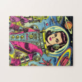 Astronaut vrouw  Sci-Fi Comics Legpuzzel (Horizontaal)
