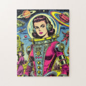 Astronaut vrouw Sci-Fi Comics Legpuzzel (Verticaal)