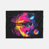 Astronaut Walking In Galaxy Outer Space Explorer S Fleece Deken (Voorkant (Horizontaal))