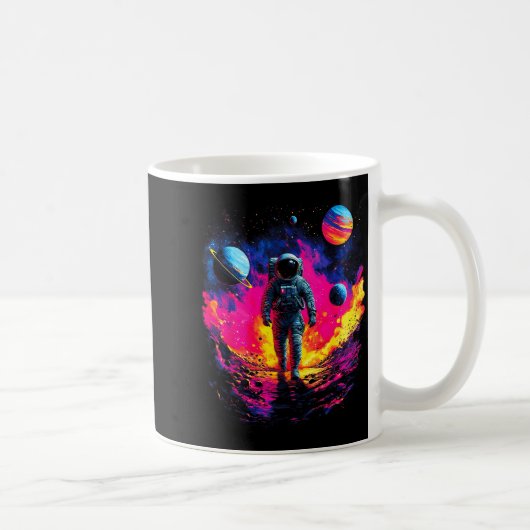 Astronaut Walking In Galaxy Outer Space Explorer S Koffiemok (Rechts)