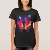 Astronaut Walking In Galaxy Outer Space Explorer S T-shirt (Voorkant)