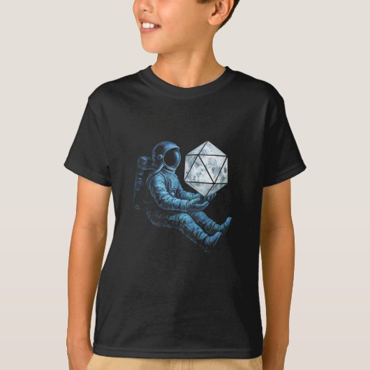 Astronaut with Moon Dice T-shirt (Voorkant)