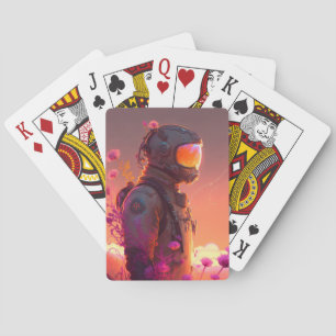Astronaut World Discovery Schilderij Menselijk Uni Pokerkaarten