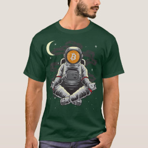 Astronaut Yoga BitCoin BTC Coin to the Moon Crypto T-shirt