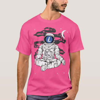 Astronaut Yoga Litecoin LTC Coin To The Moon Crypt T-shirt