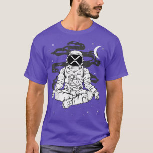 Astronaut Yoga ripple XRP-munt op de maan Crypto T-shirt