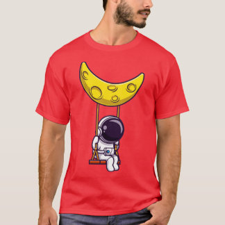 Astronaut zingt op de maan Cartoon T-shirt