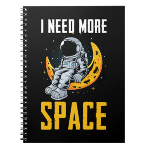 Astronaut zittende Moon Space Humor Notitieboek